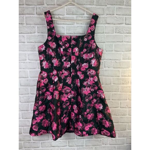 Lilly Pulitzer Leya Metallic Floral Jacquard Dress Evergreen Size 16 Like New - Picture 5 of 11